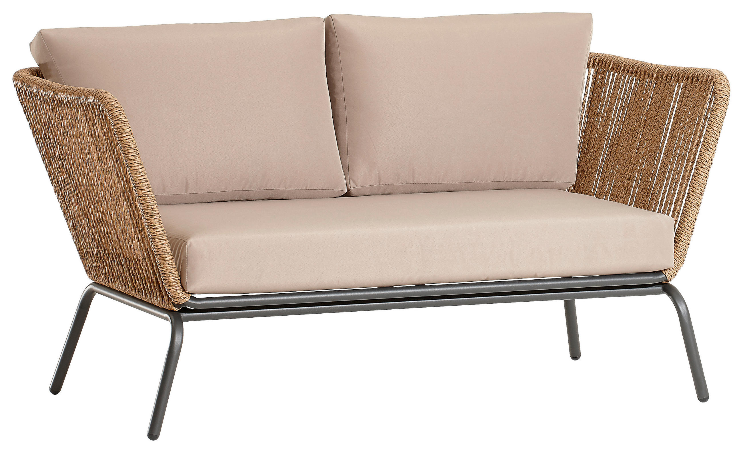 LOUNGESOFA 151/80,5/75 cm Aluminium  - Beige/Anthrazit, Design, Kunststoff/Textil (151/80,5/75cm) - Ambia Garden