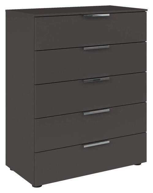 KOMÓD 80/100/42 cm  - grafitszürke/króm, Modern, műanyag/faalapú anyag (80/100/42cm) - Rauch Möbel