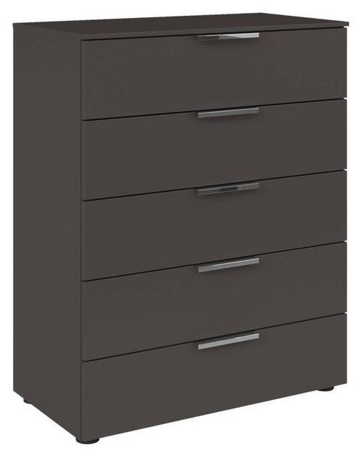 KOMÓD 80/100/42 cm  - grafitszürke/króm, Modern, műanyag/faalapú anyag (80/100/42cm) - Rauch Möbel