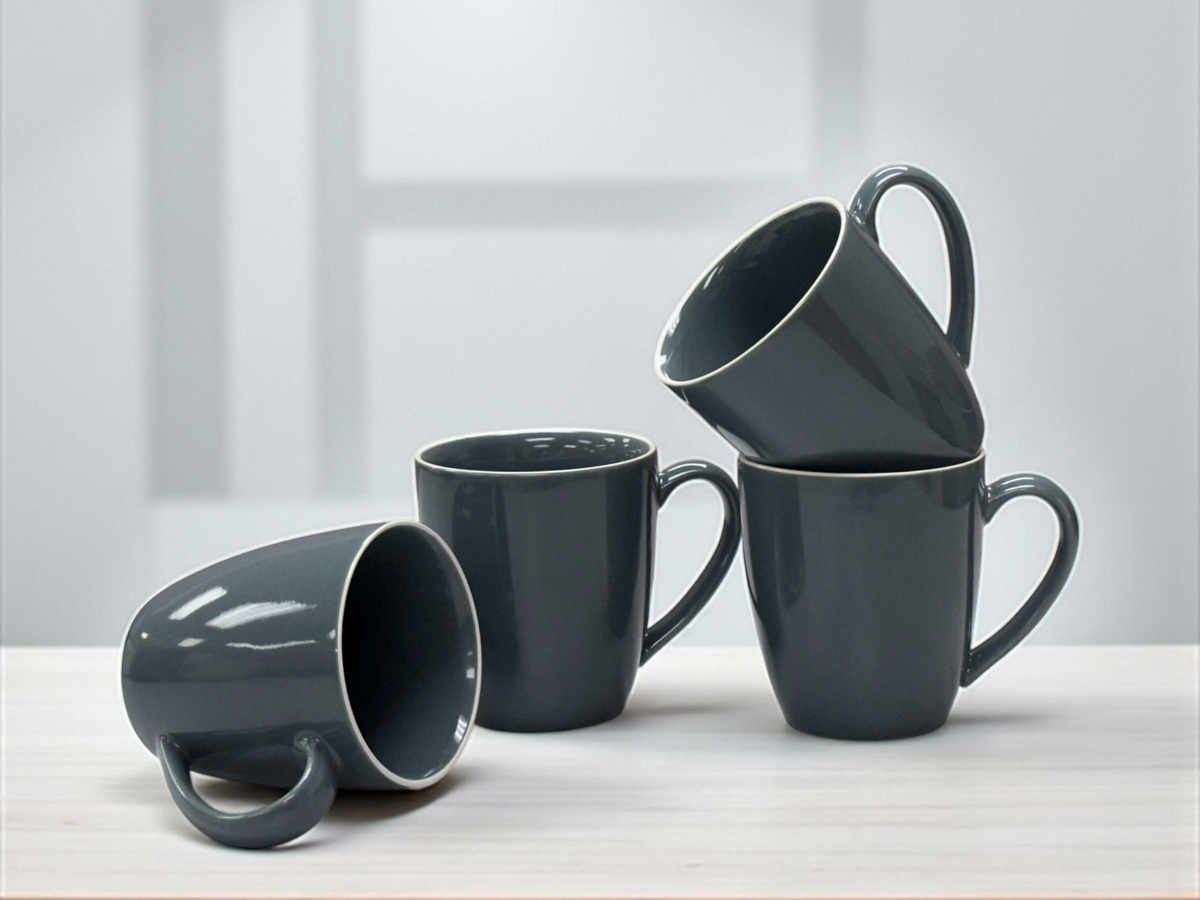 Thumbnail - Novel Kaffeebecherset Bastia azzurro, Blau, Keramik, 4-teilig, 360 ml, Lfgb, Kaffee & Tee, Tassen, Kaffeetassen-Sets