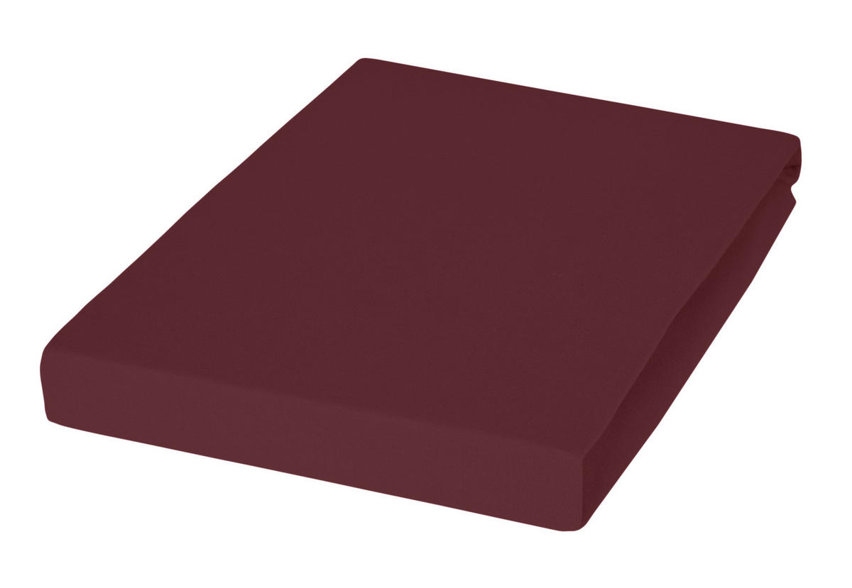 SPANNBETTTUCH Jersey  - Dunkelrot, Basics, Textil (150/200cm) - Janine