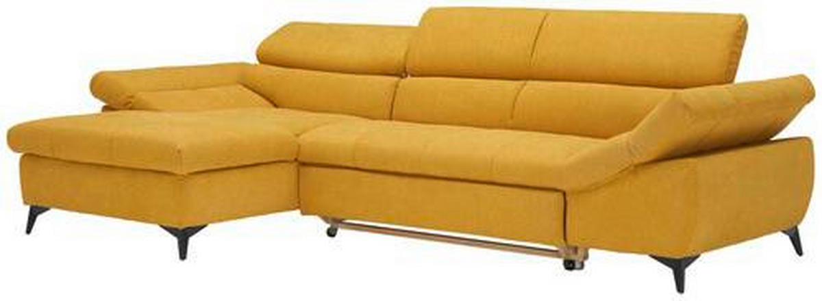ECKSOFA Gelb Mikrofaser  - Gelb/Schwarz, Design, Kunststoff/Textil (171/297cm) - Stylife