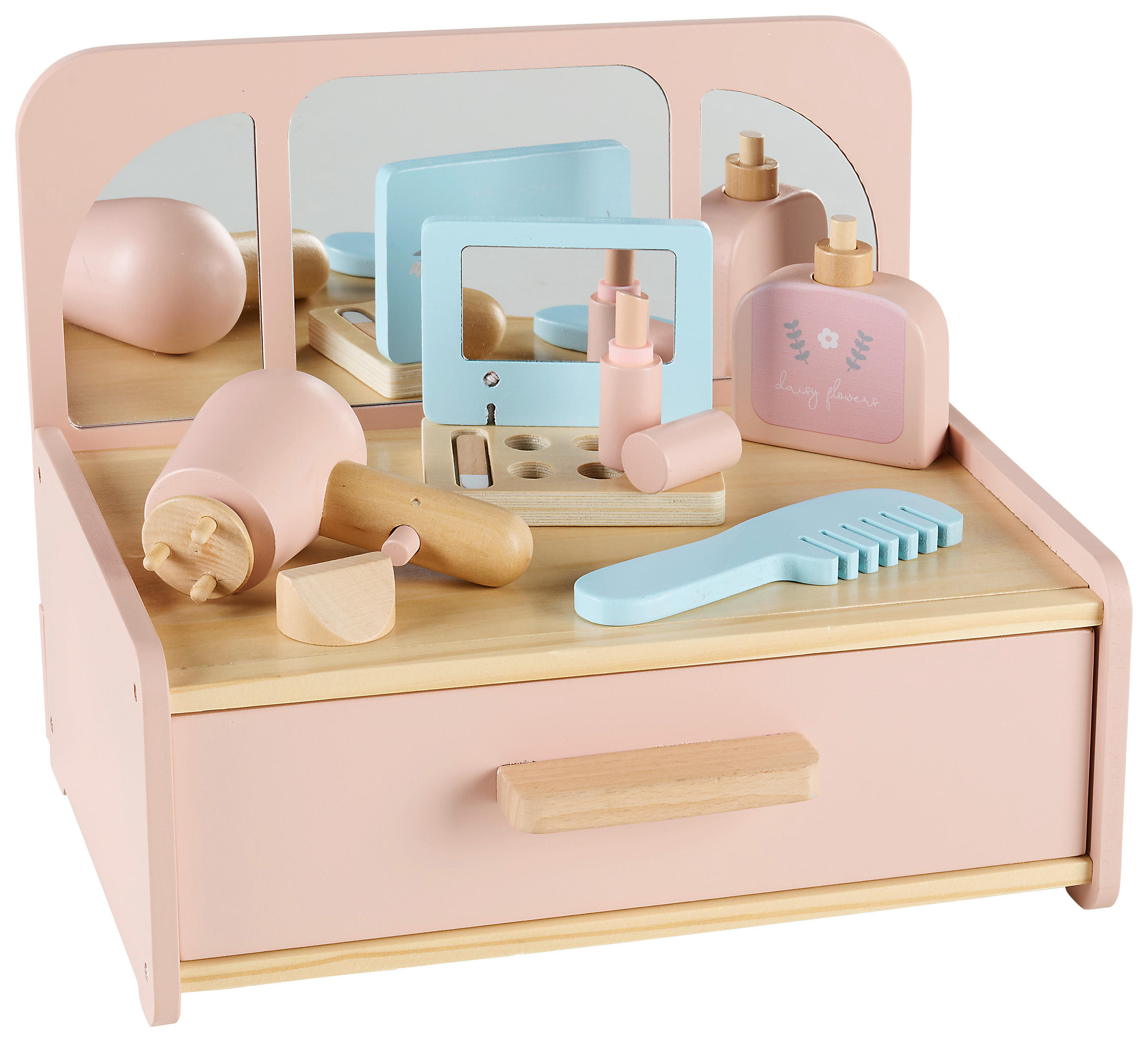 SCHMINKTISCH Schima Multicolor  - Multicolor/Rosa, Basics, Holz/Holzwerkstoff (30/24,5/22cm) - My Baby Lou