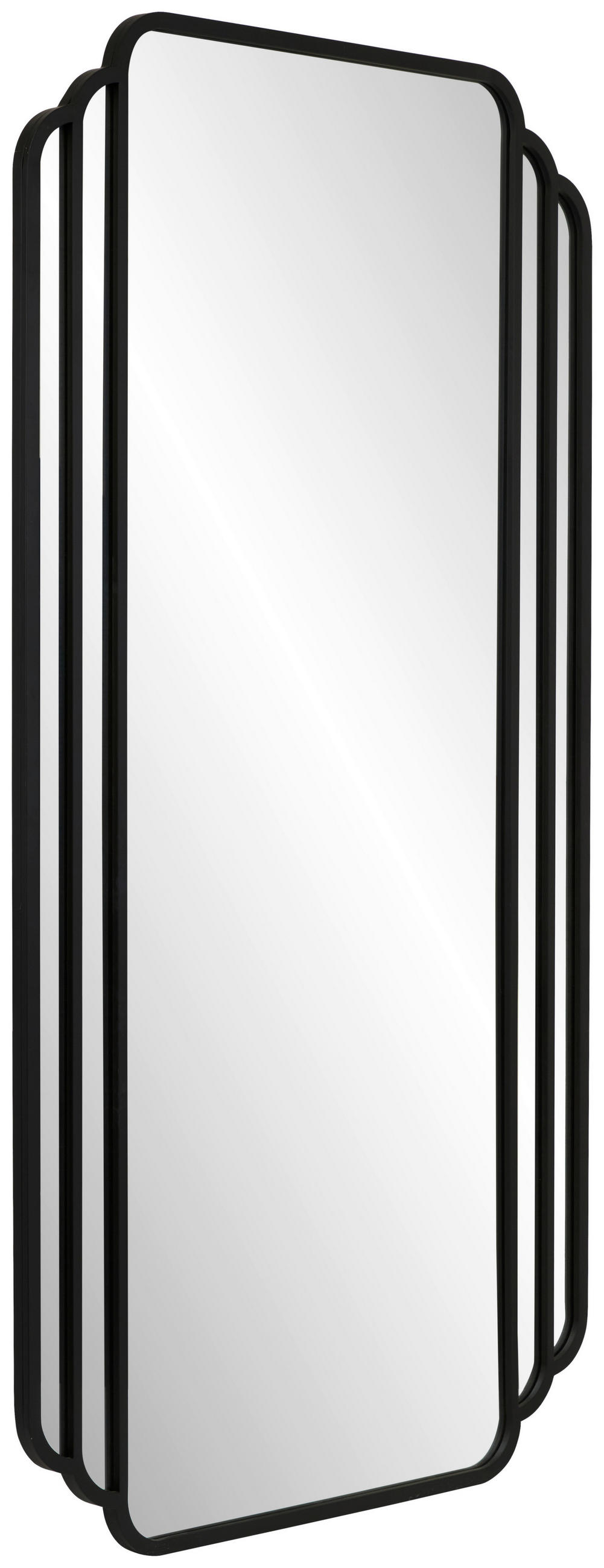 ZIDNO OGLEDALO - crna, Dizajnerski, staklo/metal (100/180/3cm) - MID.YOU