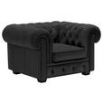 CHESTERFIELD-SESSEL - Wengefarben/Schwarz, LIFESTYLE, Holz/Textil (115/76,5/96cm) - Landscape
