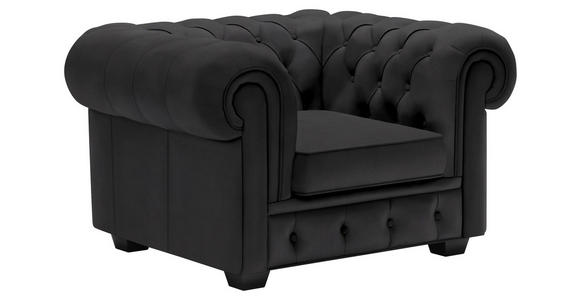 CHESTERFIELD-SESSEL - Wengefarben/Schwarz, LIFESTYLE, Holz/Textil (115/76,5/96cm) - Landscape