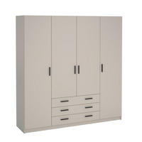 KLEIDERSCHRANK 195,5/200,4/49,6 cm,  in Kaschmir, 4-türig  - Kaschmir/Schwarz, Basics, Holz/Metall (195,5/200,4/49,6cm) - MID.YOU