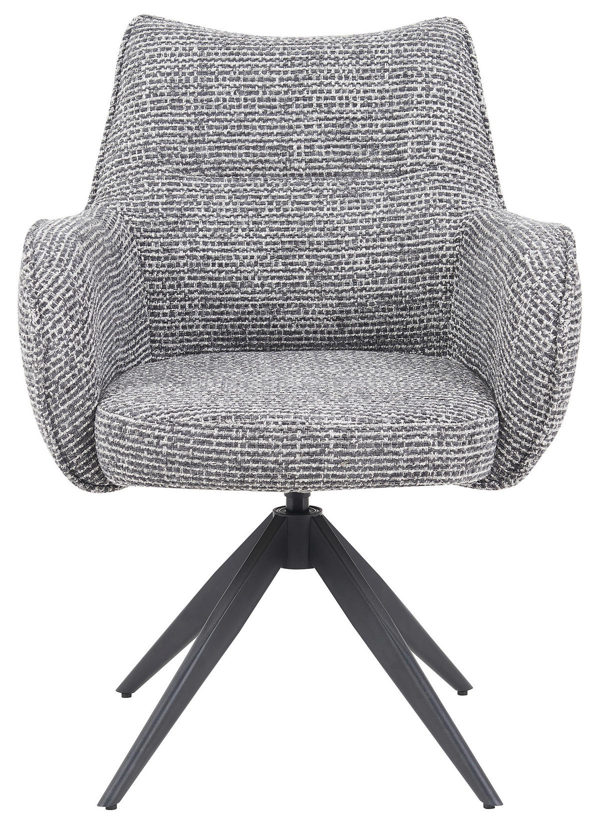 ARMLEHNSTUHL  in Chenille  - Dunkelgrau/Schwarz, MODERN, Textil/Metall (63/88/63cm) - Livetastic