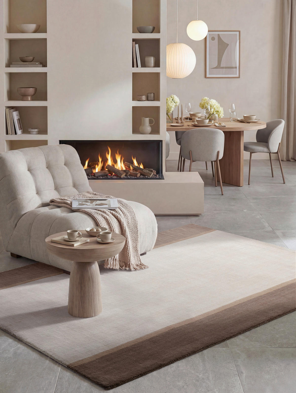 WOLLTEPPICH Wohnzimmer 200/290 cm Kollektion 1888 Rowan Braun, Creme rechteckig  - Creme/Braun, Basics, Textil (200/290cm) - Villeroy & Boch
