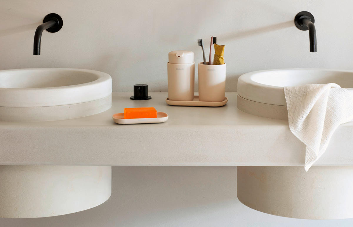 Handfatsset plast  - beige, Basics, plast (16,8/14,9/9,7cm) - Brabantia