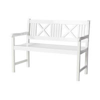 GARTENBANK Weiss Hochglanz  - Weiss Hochglanz, Natur, Holz (120/89/58cm) - Gardenson
