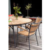 GARTENSTUHL Teakholz Anthrazit, Teakfarben  - Anthrazit/Teakfarben, KONVENTIONELL, Holz/Metall (58,5/78/56,5cm) - Gardenson