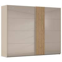 SCHWEBETÜRENSCHRANK  in Eichefarben, Fango  - Fango/Eichefarben, Design, Glas/Holzwerkstoff (262/223/68cm) - Novel
