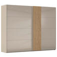 SCHWEBETÜRENSCHRANK  in Fango, Eichefarben  - Fango/Eichefarben, Design, Glas/Holzwerkstoff (281/223/68cm) - Novel