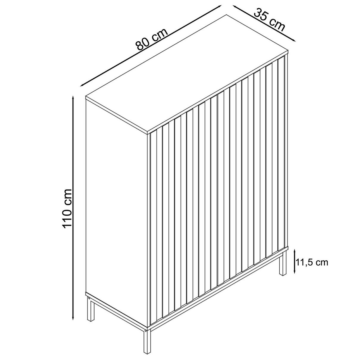 HIGHBOARD Celine  in 80/110/35 cm  - Schwarz/Naturfarben, Design, Holzwerkstoff/Metall (80/110/35cm) - MID.YOU