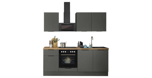 KÜCHENLEERBLOCK   in Graphitfarben  - Schwarz/Graphitfarben, Basics, Holzwerkstoff/Metall (210/211/60cm) - Xora