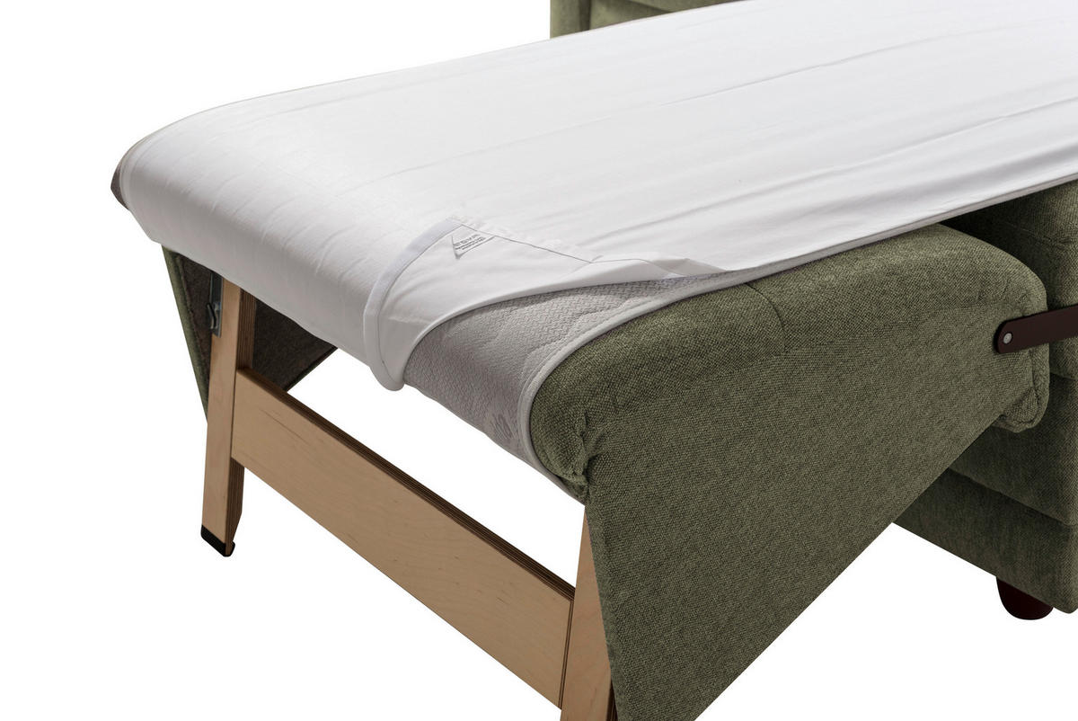 SCHLAFSOFA in Textil Olivgrün  - Buchefarben/Olivgrün, Konventionell, Holz/Textil (184/88/91cm) - Sedda