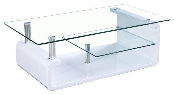 KLUB STOLIĆ bijela  metal, staklo, drvni materijal  - bijela, Design, staklo/drvni materijal (120/40/65cm) - Xora