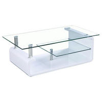 KLUB STOLIĆ bijela  metal, staklo, drvni materijal  - bijela, Design, staklo/drvni materijal (120/40/65cm) - Xora
