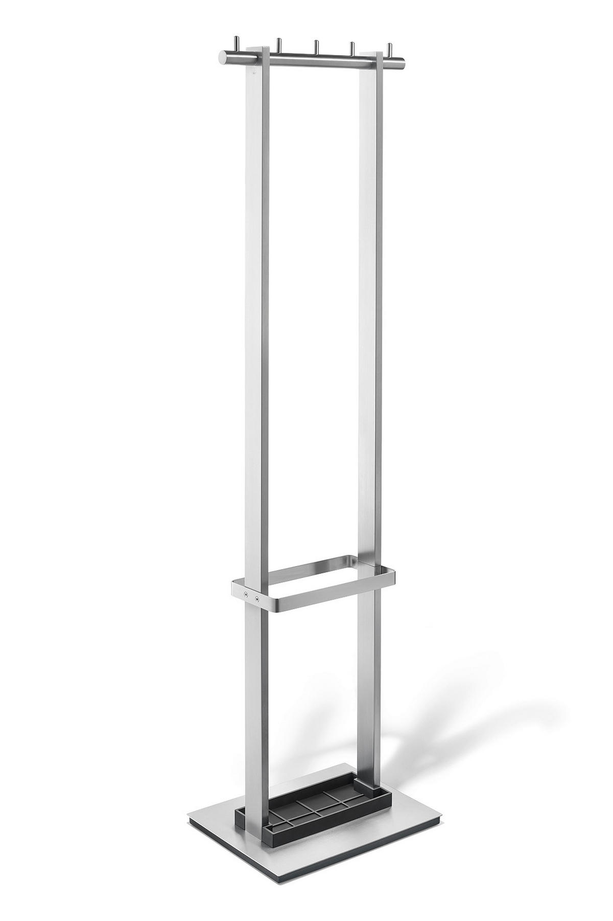 GARDEROBENSTÄNDER in Schwarz, Edelstahlfarben 49/170/34 cm   - Edelstahlfarben/Schwarz, MODERN, Metall (49/170/34cm) - Zack