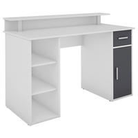 SCHREIBTISCH 120/55/88 cm  in Anthrazit, Weiß  - Anthrazit/Silberfarben, LIFESTYLE, Holzwerkstoff/Kunststoff (120/55/88cm) - MID.YOU