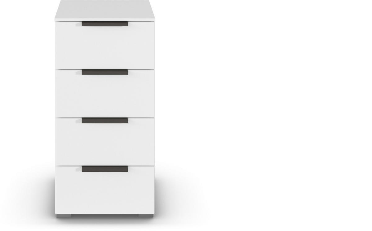 KOMMODE 50/81/42 cm  in Weiss  - Weiss/Graphitfarben, Trend, Holzwerkstoff/Metall (50/81/42cm) - Novel