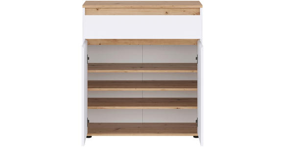 SCHUHSCHRANK 83,4/93/38 cm  - Schwarz/Weiß, MODERN, Holzwerkstoff (83,4/93/38cm) - Carryhome