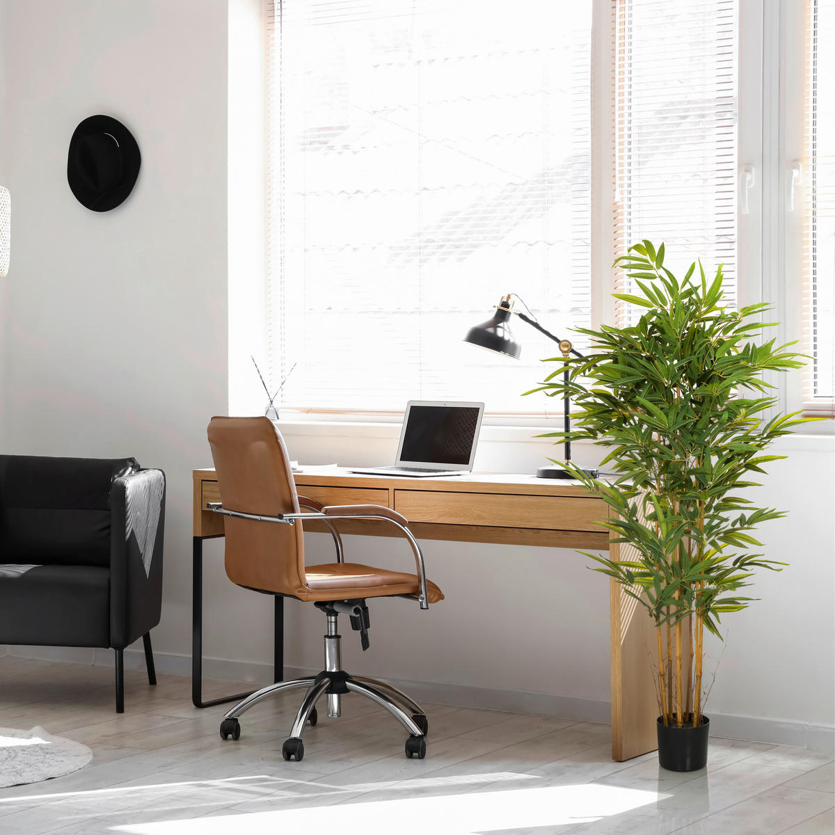 KONSTVÄXT bambu  - grön/svart, Modern, textil/plast (80/150/80cm) - MID.YOU
