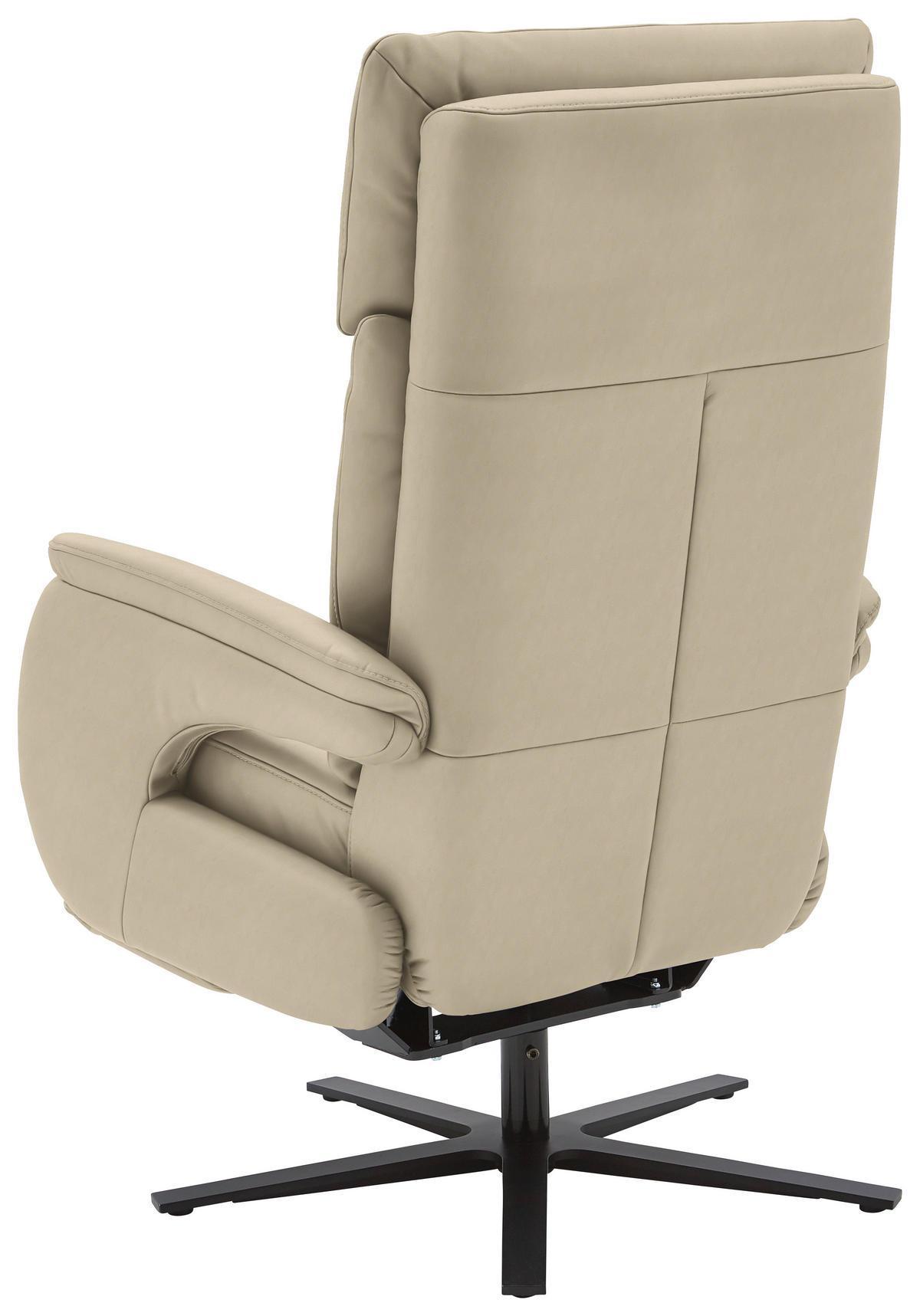 RELAXSESSEL in Leder Ecru  - Ecru/Schwarz, Design, Leder/Metall (70/117/85cm) - Dieter Knoll