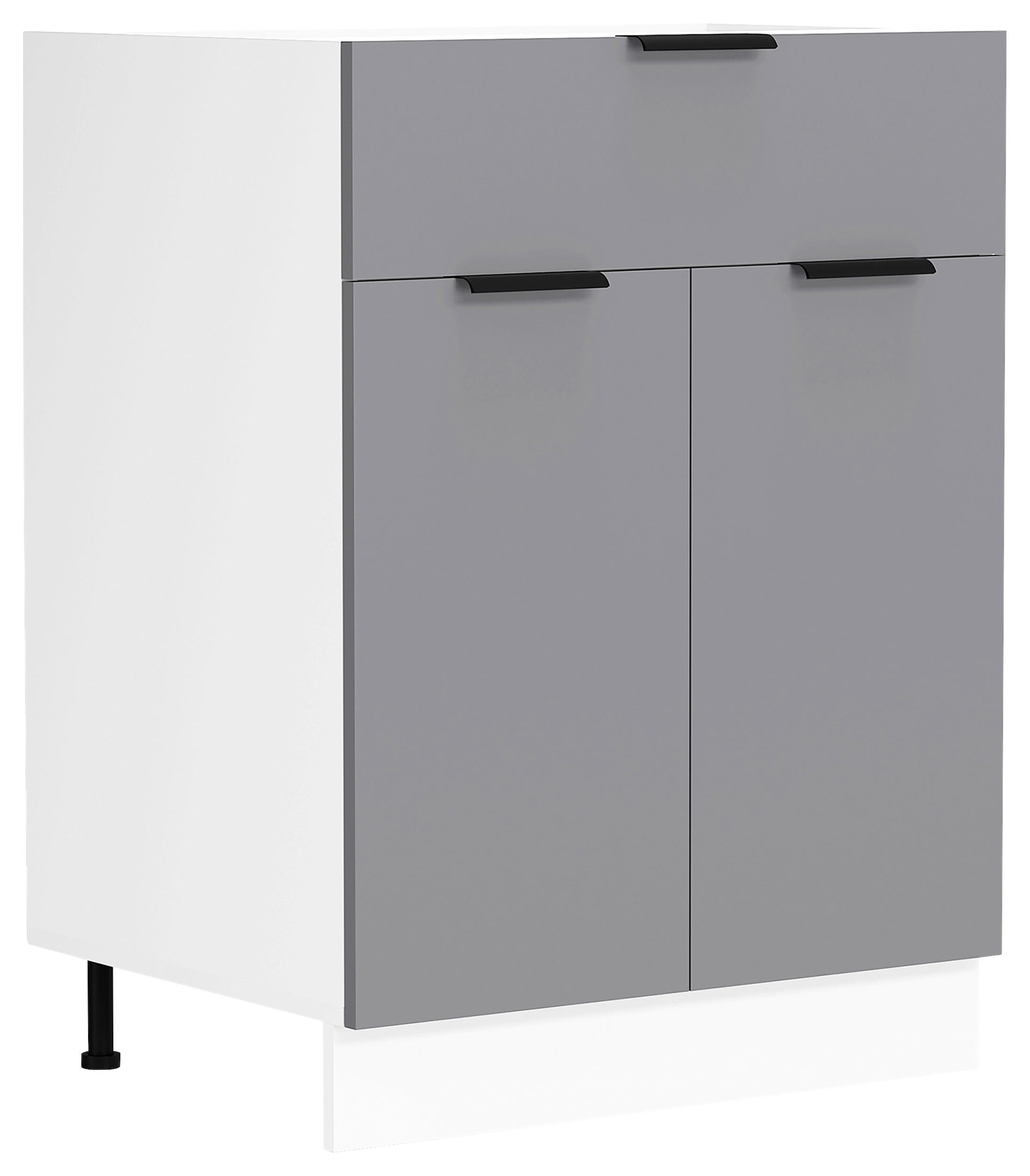 KÜCHENUNTERSCHRANK 60/82/46 cm  in Anthrazit, Weiss  - Weiss/Anthrazit, Trend, Holzwerkstoff/Kunststoff (60/82/46cm) - MID.YOU