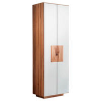 SCHUHSCHRANK Kernbuche massiv Weiß, Buchefarben  - Buchefarben/Weiß, MODERN, Glas/Holz (72/198/37cm) - Linea Natura