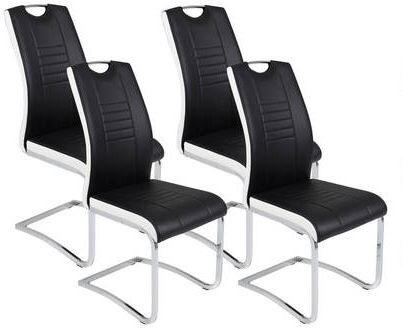 P & B Schwingstuhl-Set Schwarz, Weiß 43x99x61 cm