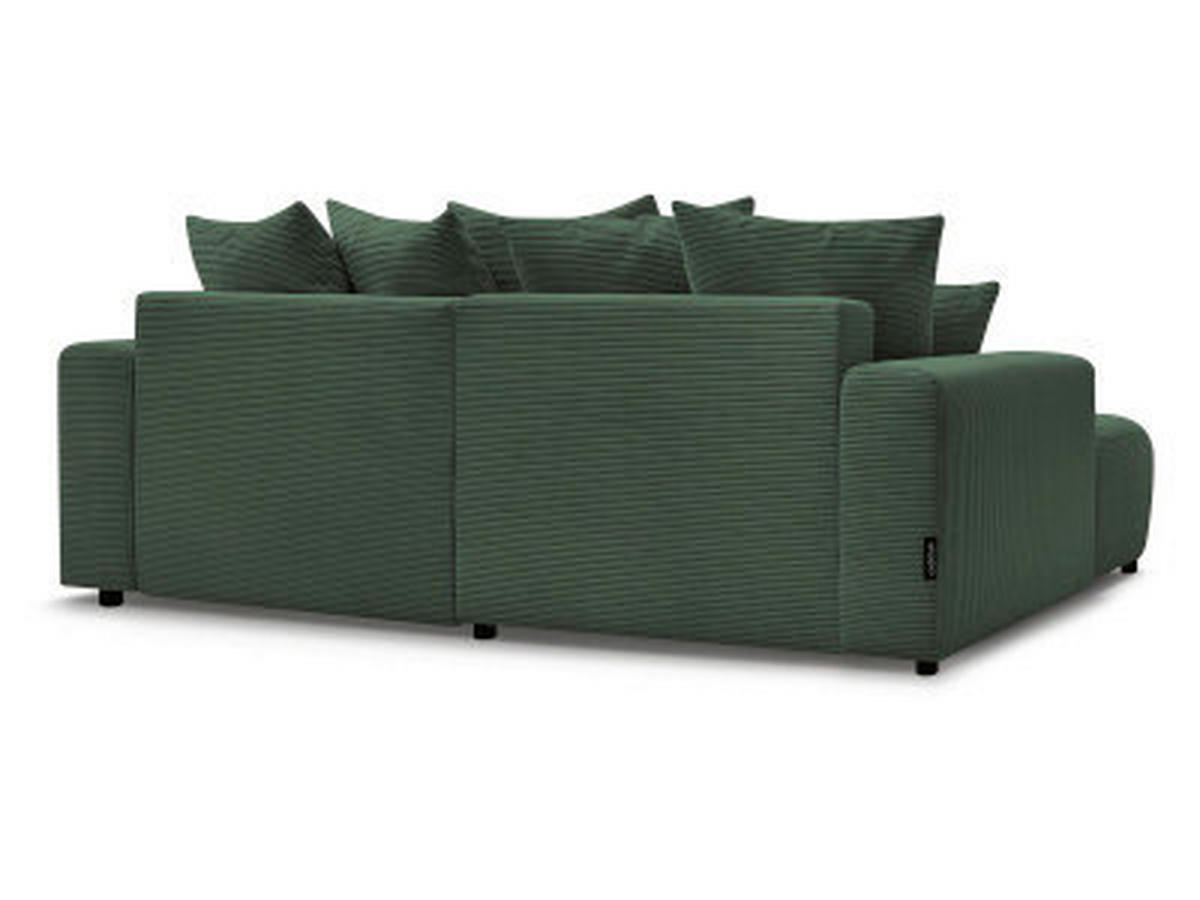 ECKSOFA Ottomane links  ATILLA Dunkelgrün Cord  - Dunkelgrün/Schwarz, MODERN, Kunststoff/Textil (149/244cm)