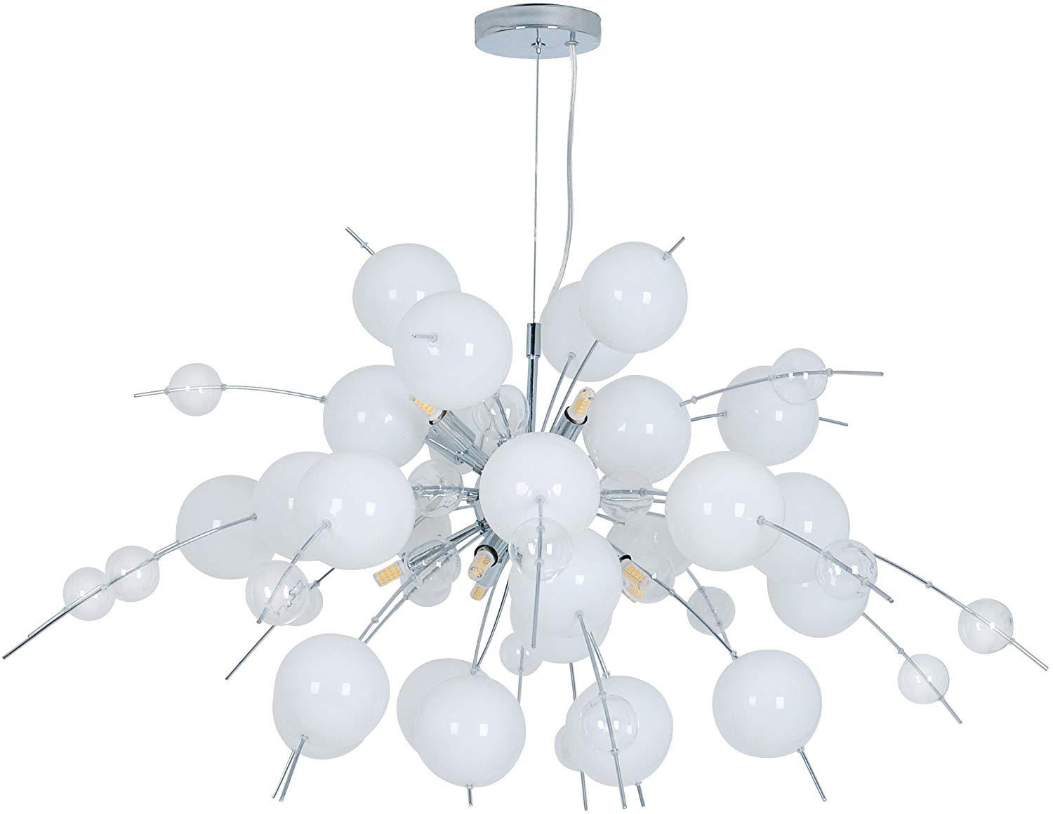 HÄNGELEUCHTE EXPLOSION 98/150 cm   - Chromfarben/Klar, Design, Glas/Metall (98/150cm) - Näve
