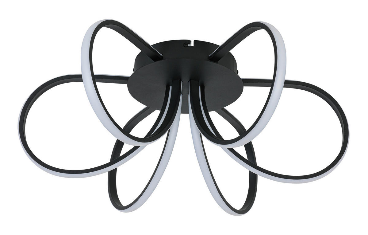 DECKENLEUCHTE  55/22 cm    - Schwarz, Trend, Kunststoff/Metall (55/22cm) - Collett's Monde