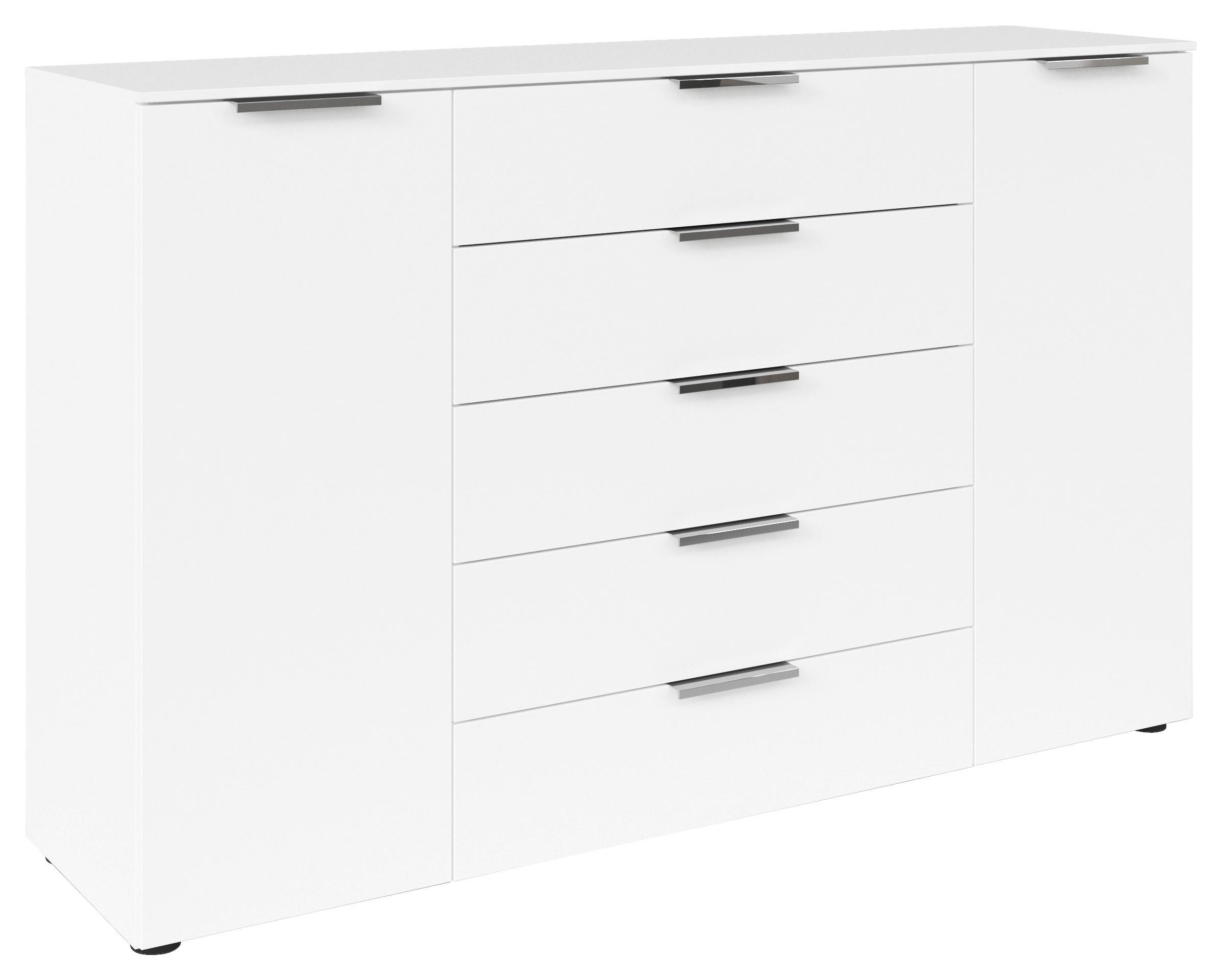 KOMMODE  in 160/100/42 cm  - Chromfarben/Schwarz, MODERN, Holzwerkstoff/Kunststoff (160/100/42cm) - Rauch Möbel