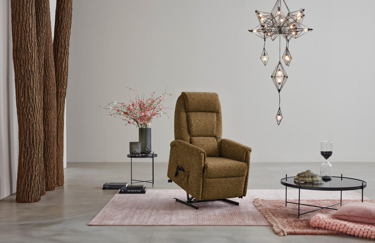 FERNSEHSESSEL in Flachgewebe Karamell  - Karamell/Schwarz, KONVENTIONELL, Kunststoff/Textil (69/105/82cm) - Himolla