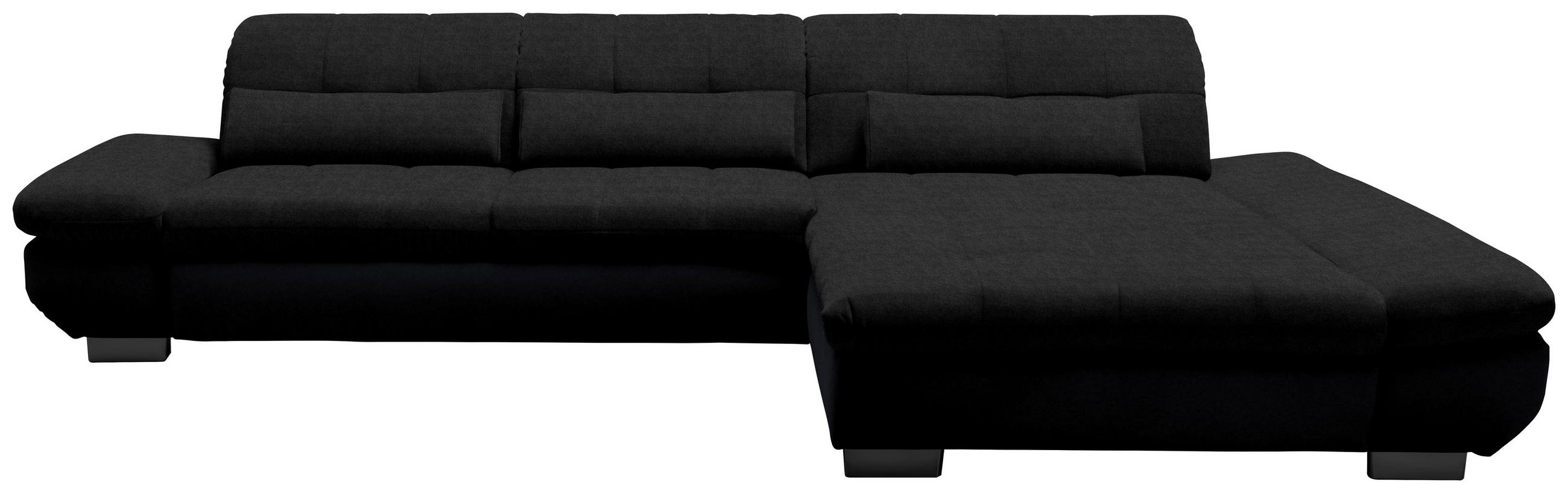 ECKSOFA in Mikrofaser Graphitfarben  - Schwarz/Graphitfarben, Design, Textil/Metall (341/204cm) - Xora