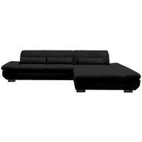ECKSOFA in Mikrofaser Graphitfarben  - Schwarz/Graphitfarben, Design, Textil/Metall (341/204cm) - Xora