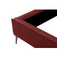 POLSTERBETT 200/200 cm,  in Rot, gepolstertes Kopfteil,  - Rot/Schwarzchrom, KONVENTIONELL, Leder/Metall (200/200cm) - Esposa