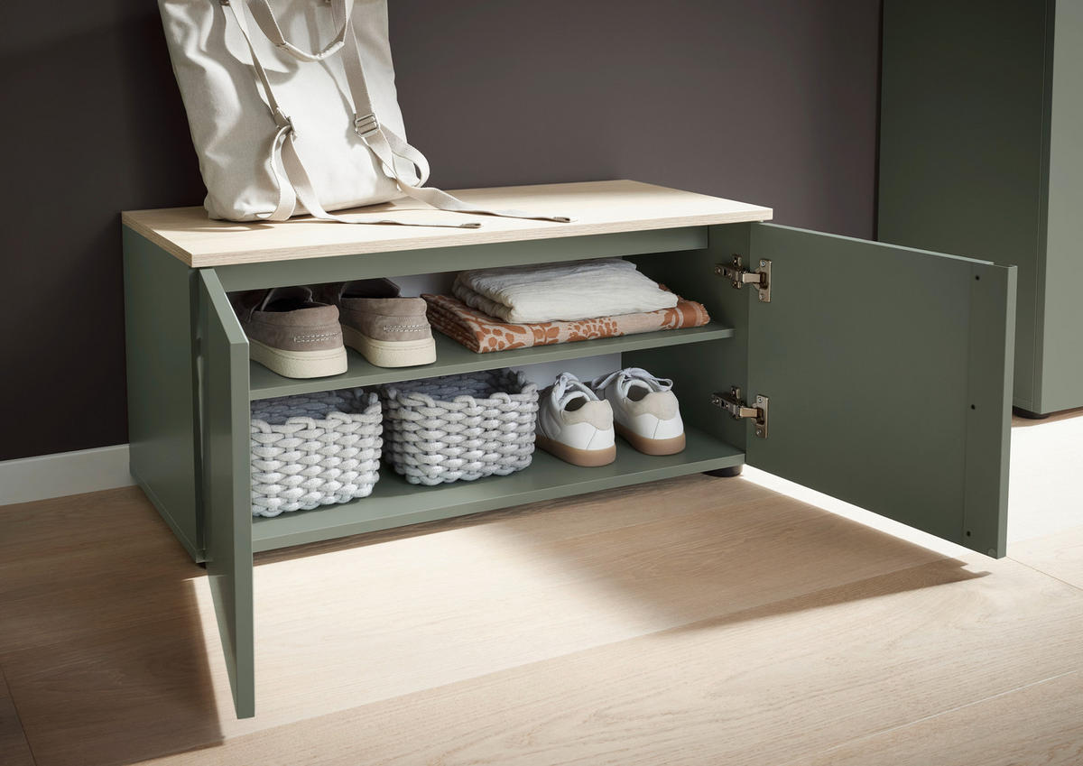 GARDEROBENBANK  in 80/40/38 cm  - Kaschmir/Eichefarben, Design, Holzwerkstoff/Kunststoff (80/40/38cm) - Voleo