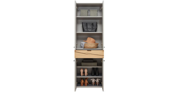 GARDEROBENSCHRANK 61,9/186,7/37,1 cm - Eichefarben/Schwarz, Design, Holz/Holzwerkstoff (61,9/186,7/37,1cm) - Dieter Knoll