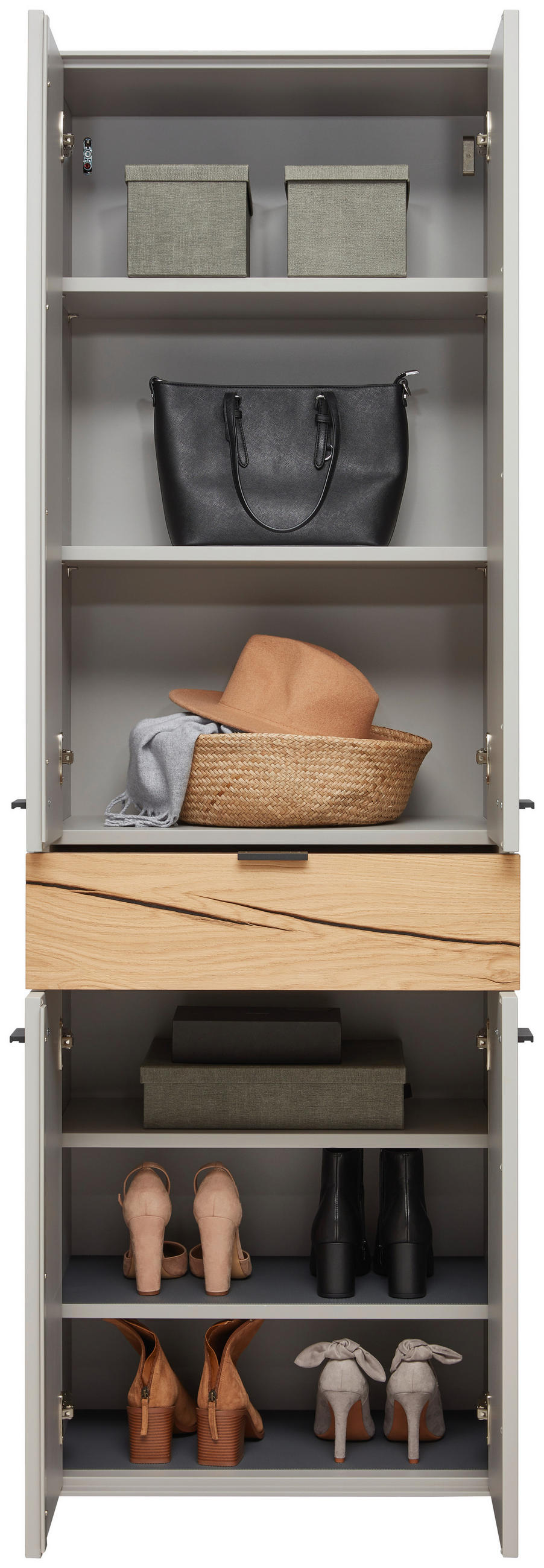 GARDEROBENSCHRANK  in 61,9/186,7/37,1 cm  - Eichefarben/Schwarz, Design, Holz/Holzwerkstoff (61,9/186,7/37,1cm) - Dieter Knoll
