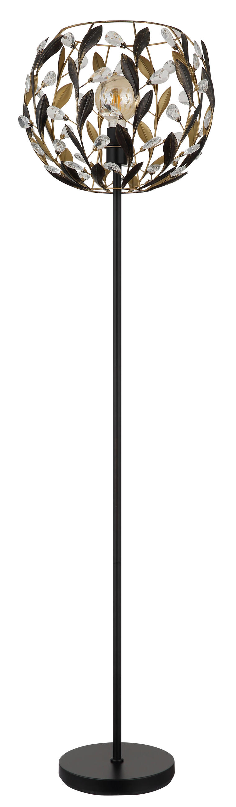 STEHLEUCHTE - Klar/Goldfarben, Basics, Kunststoff/Metall (40/157cm) - Globo