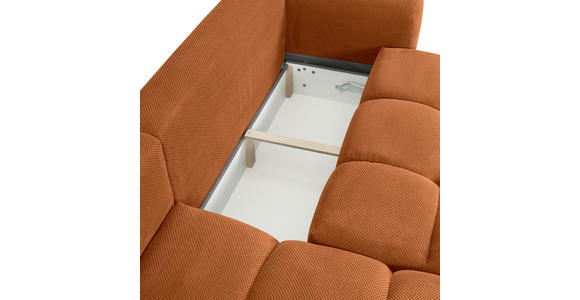 ECKSOFA in Flachgewebe Rostfarben - Rostfarben/Schwarz, KONVENTIONELL, Kunststoff/Textil (174/274cm) - Carryhome
