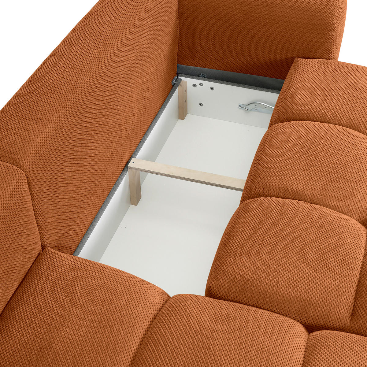 ECKSOFA in Flachgewebe Rostfarben  - Rostfarben/Schwarz, Konventionell, Kunststoff/Textil (174/274cm) - Carryhome