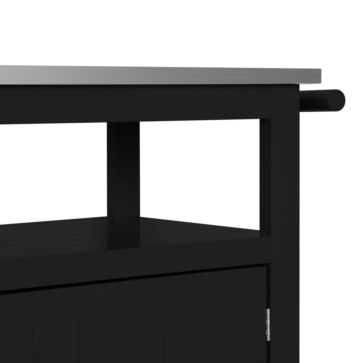 KÜCHENINSEL   in Schwarz, Edelstahlfarben  - Edelstahlfarben/Silberfarben, Basics, Holzwerkstoff/Metall (110/127/89/53cm) - MID.YOU