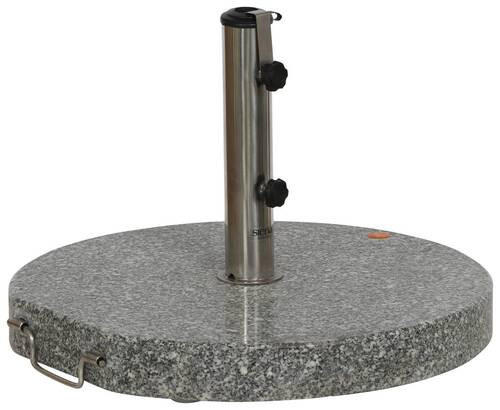 SONNENSCHIRMSTÄNDER Granit Grau, Silberfarben  - Silberfarben/Grau, KONVENTIONELL, Stein/Metall (50/6/50cm) - Siena Garden
