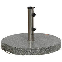 SONNENSCHIRMSTÄNDER Granit Grau, Silberfarben  - Silberfarben/Grau, KONVENTIONELL, Stein/Metall (50/6/50cm) - Siena Garden