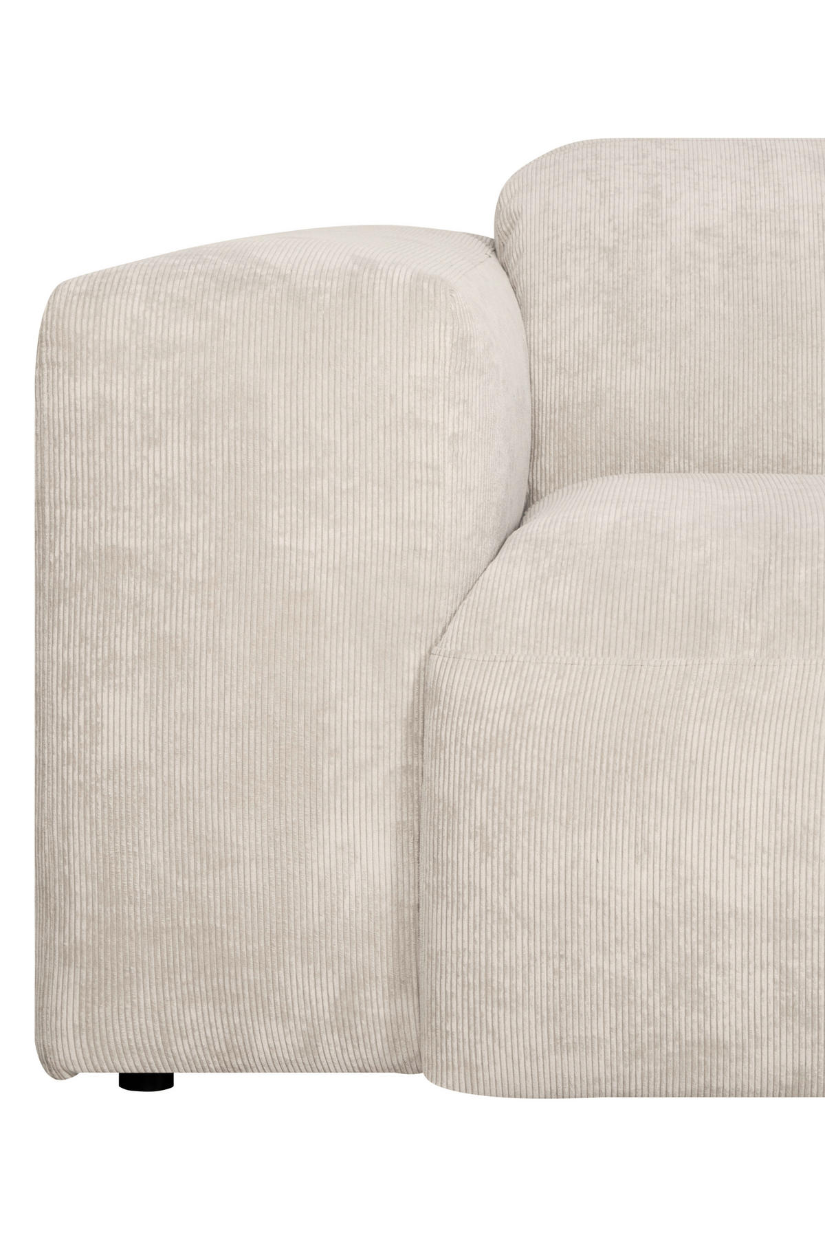 ECKSOFA HANNAH Creme Cord  - Creme/Schwarz, Design, Kunststoff/Textil (343/170cm) - MID.YOU